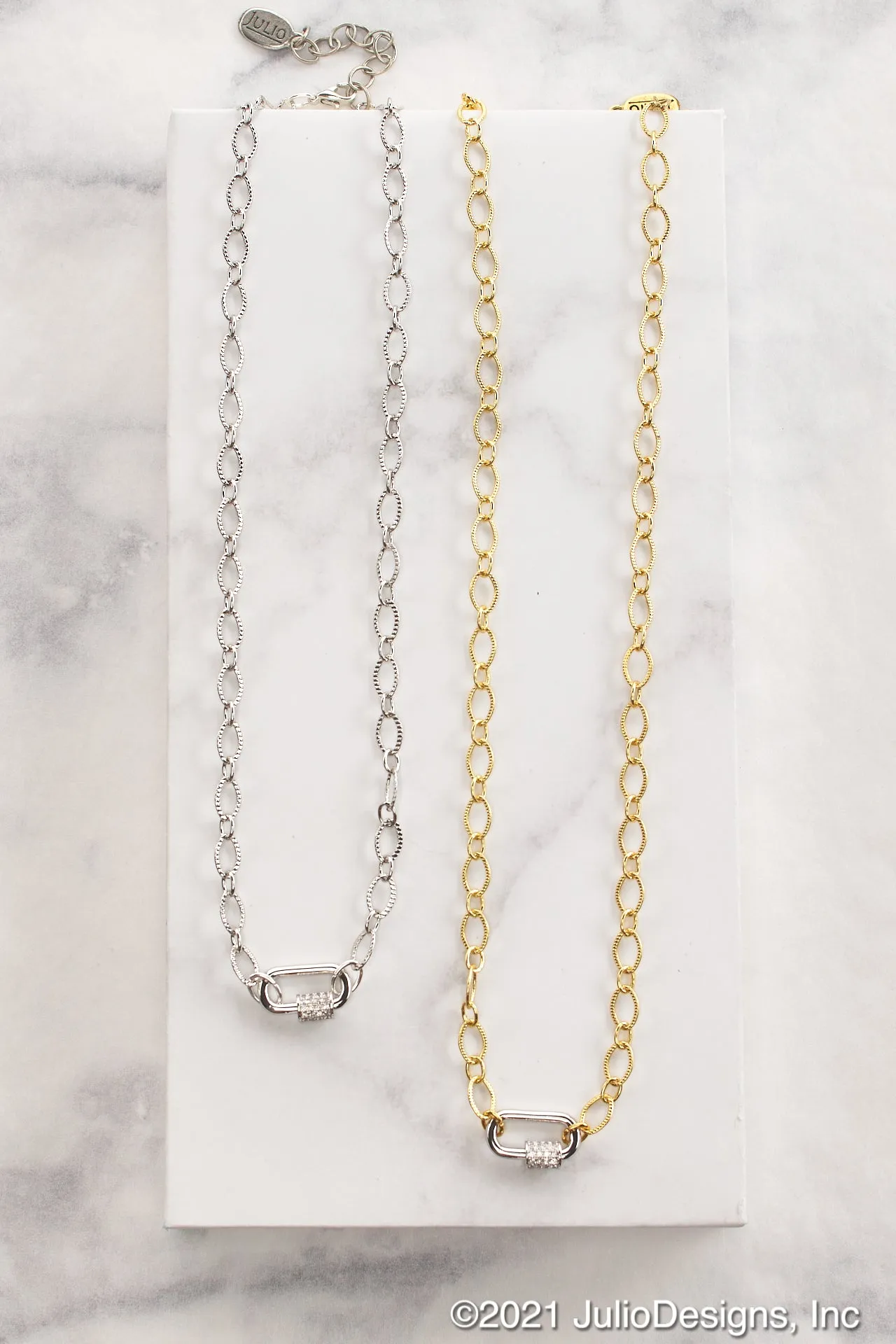 Golden Grahams Delicate Carabiner Necklace