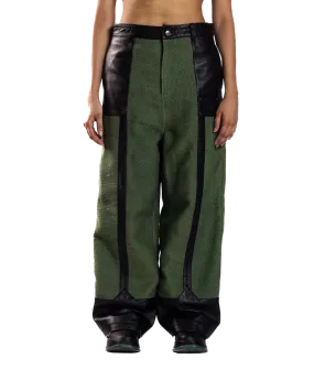 GREEN WIDE-LEGGED TROUSERS
