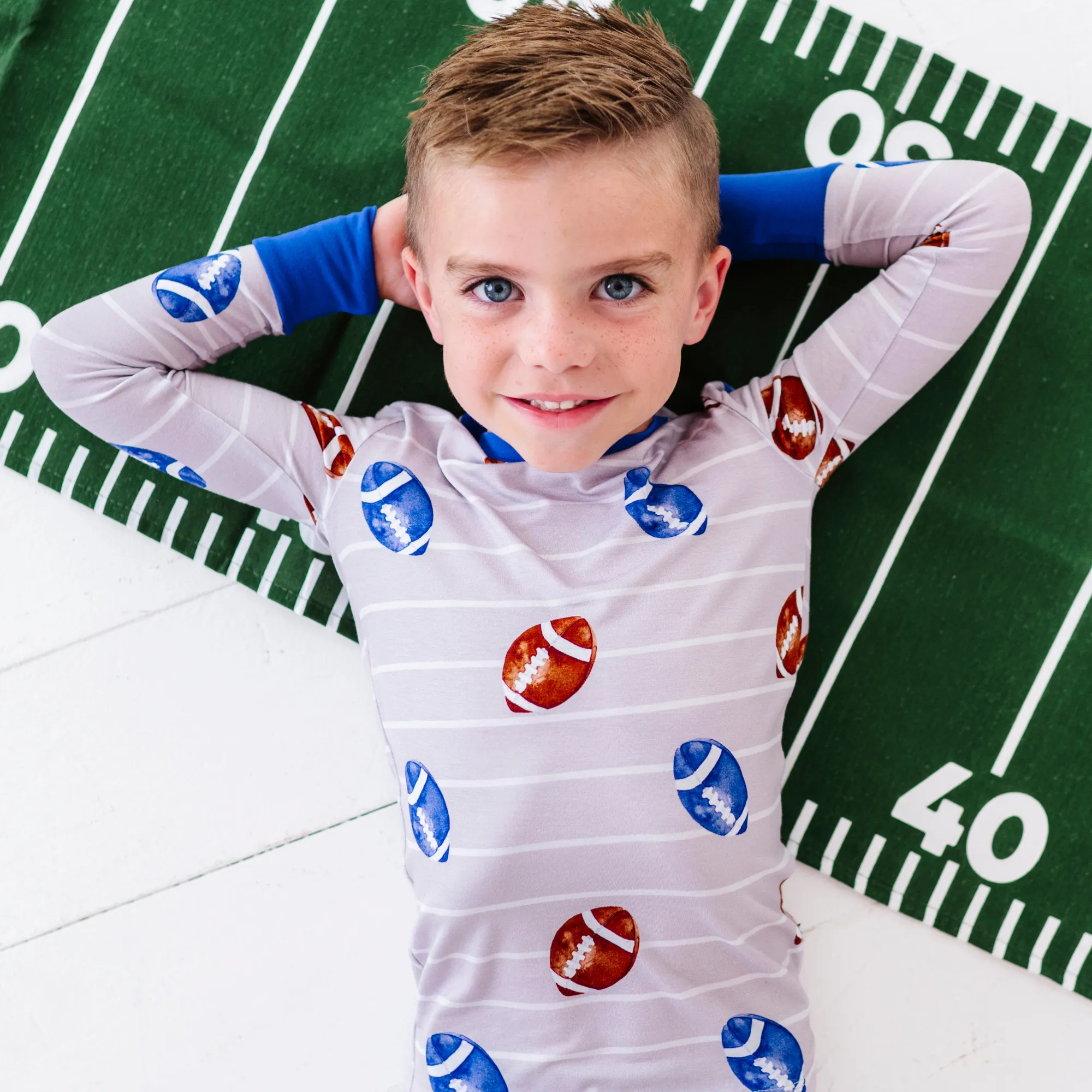 Cozy Gridiron Grind Kids Pajamas – Soft and Stylish Football-Themed Sleepwear for Little Fans