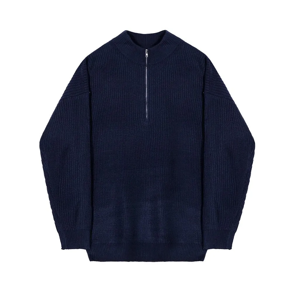 GS No. 96 Korean Loose Quarter-zip Pullover