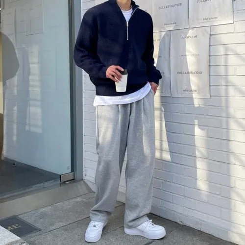GS No. 96 Korean Loose Quarter-zip Pullover