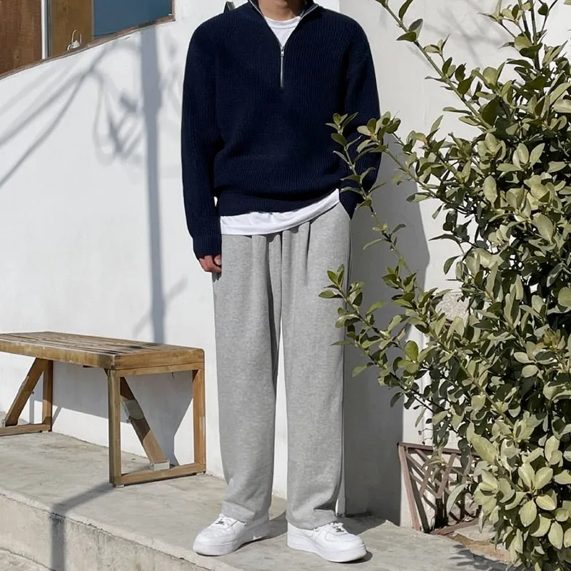 GS No. 96 Korean Loose Quarter-zip Pullover