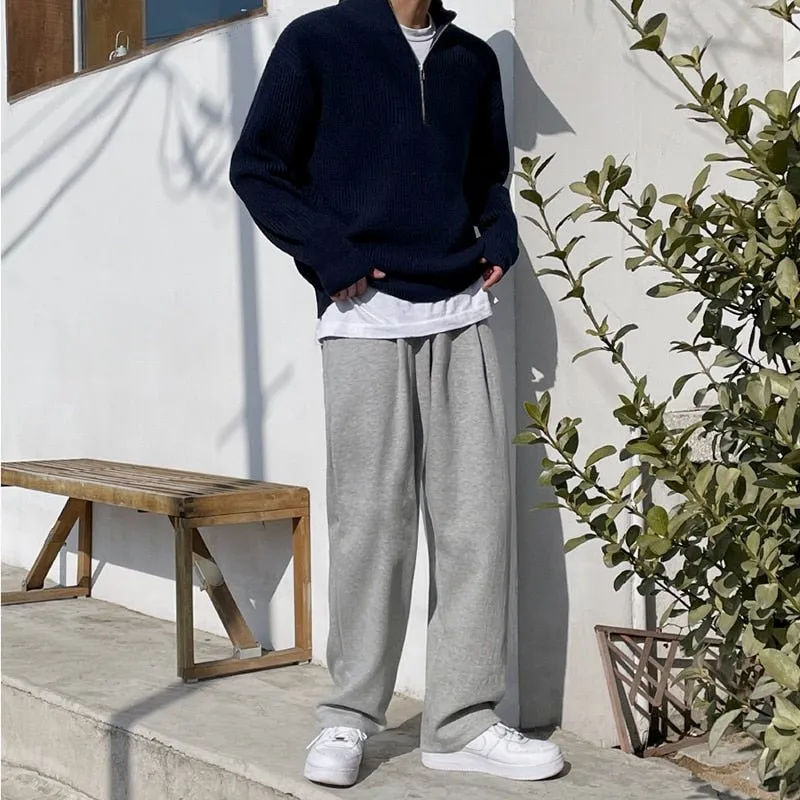 GS No. 96 Korean Loose Quarter-zip Pullover