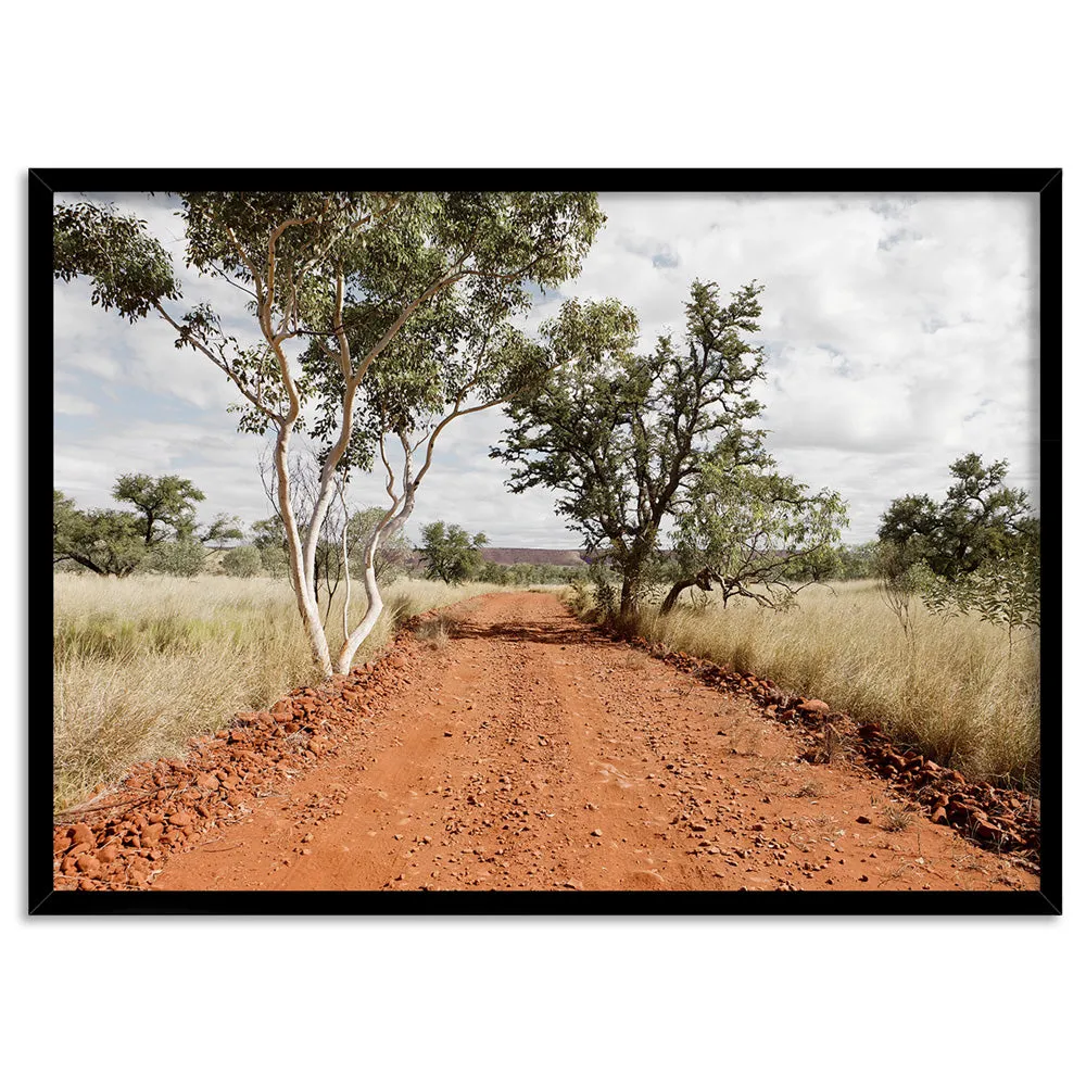 Gumtree Outback Road - Art Print