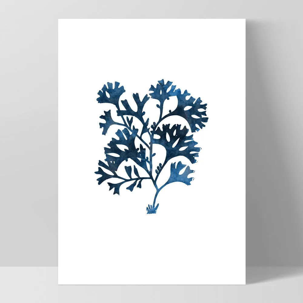 Hamptons Watercolour Blue Coral I - Art Print