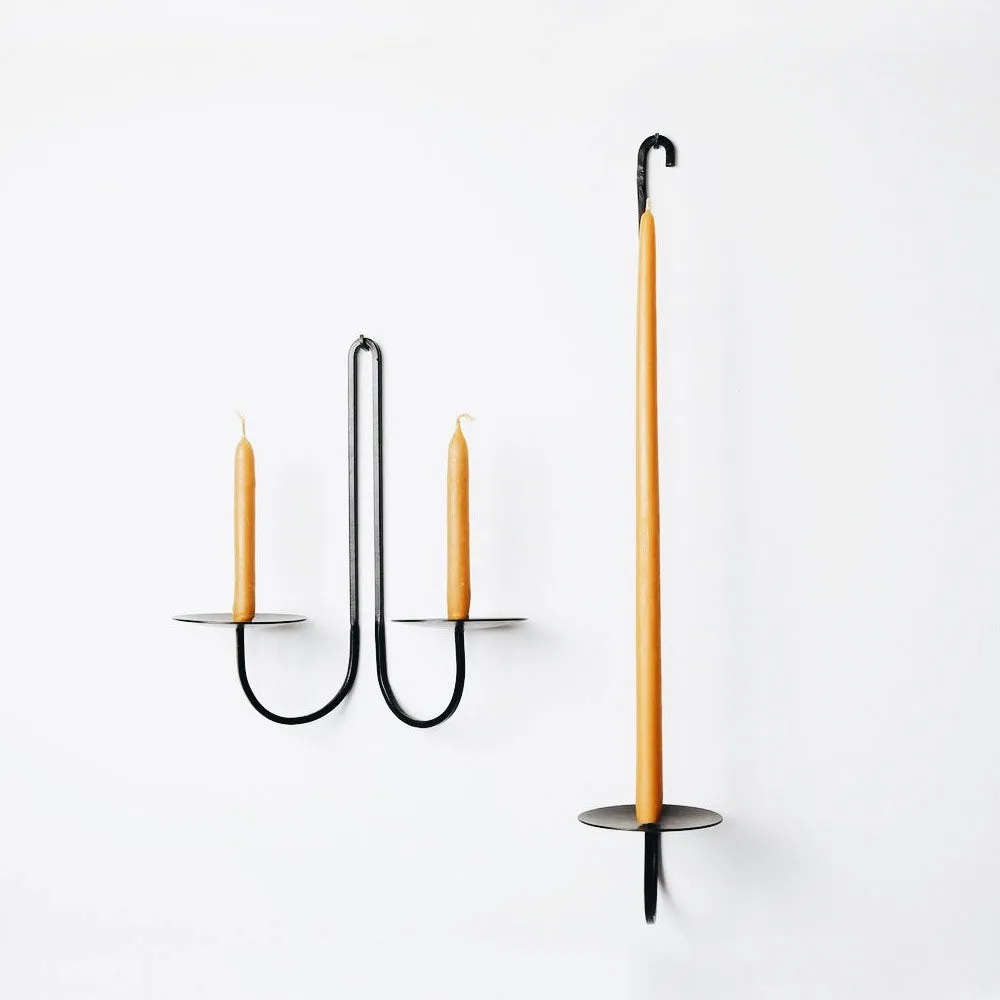 Hand Forged Iron Candle Holder - Single Arm