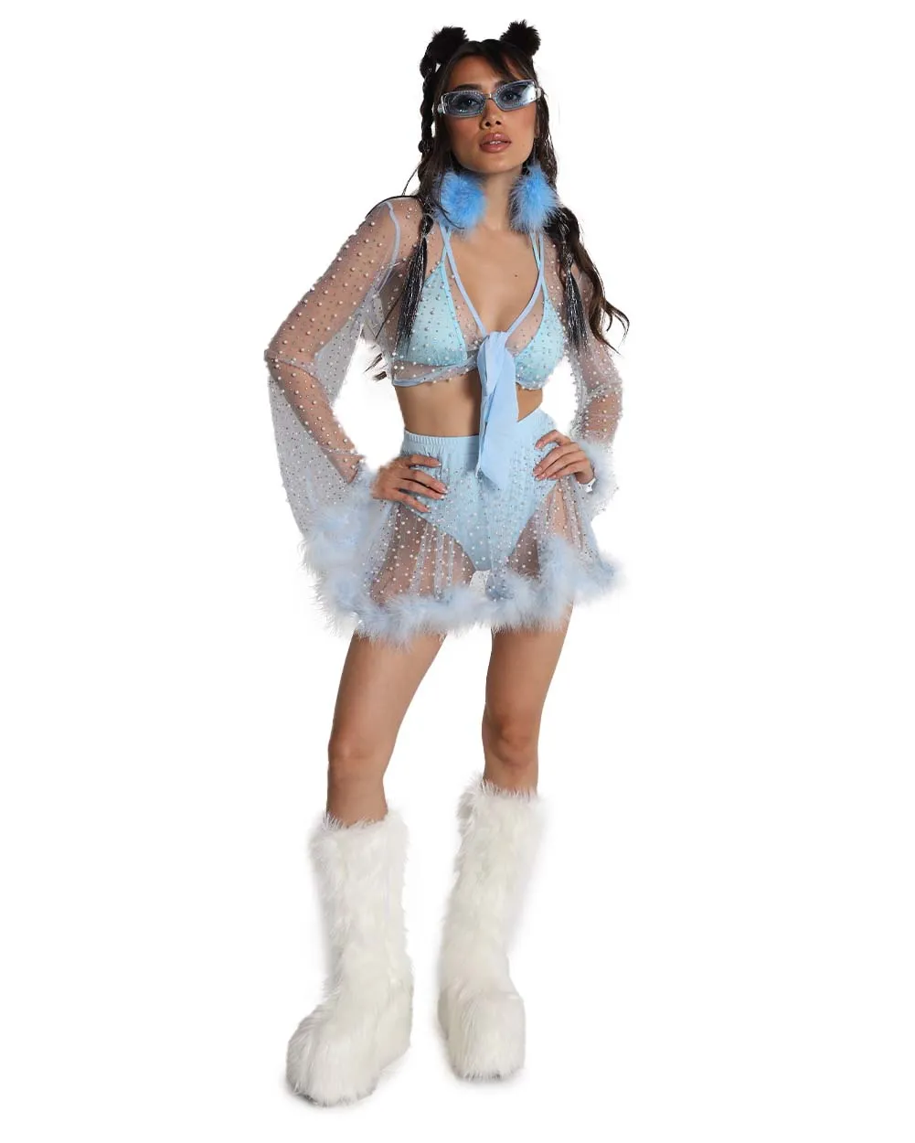 Happy Ever After Marabou Mesh Top