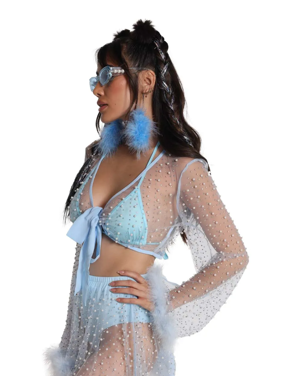 Happy Ever After Marabou Mesh Top