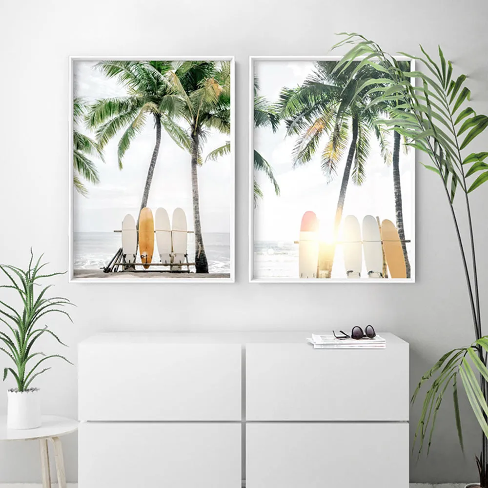 Hawaii Surfboards & Palms II - Art Print