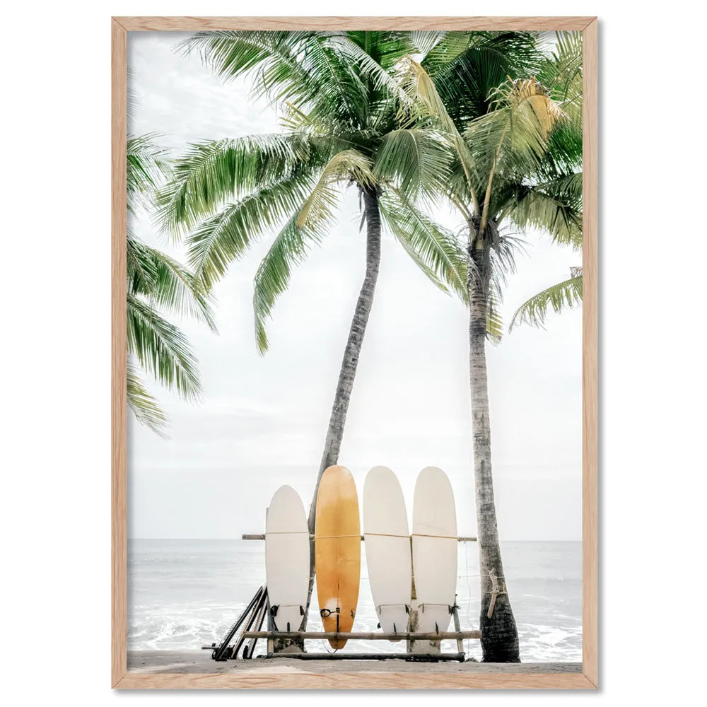 Hawaii Surfboards & Palms II - Art Print