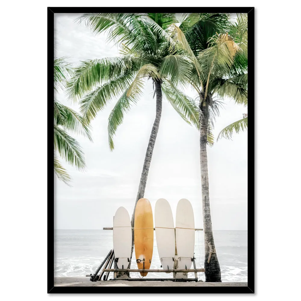 Hawaii Surfboards & Palms II - Art Print