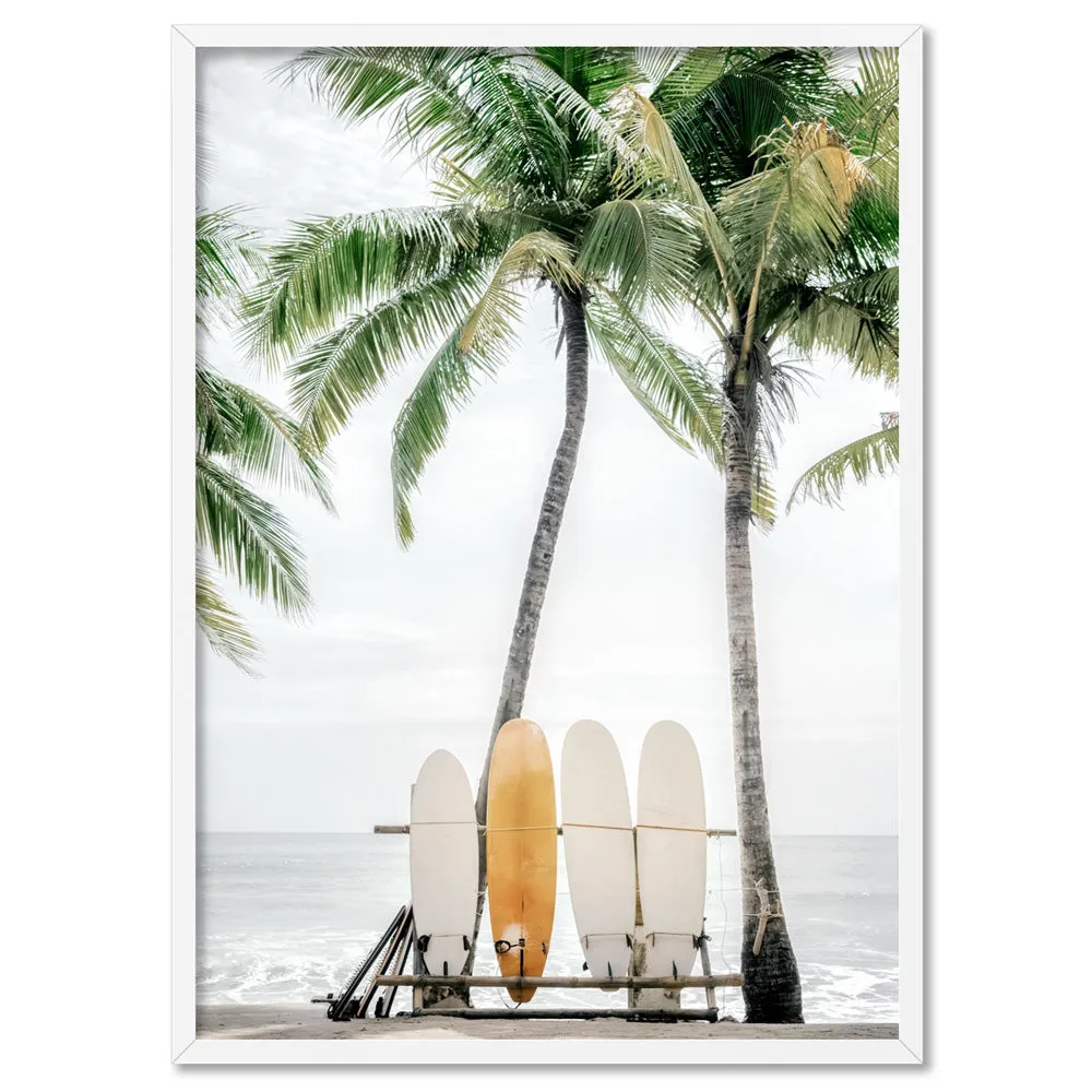 Hawaii Surfboards & Palms II - Art Print
