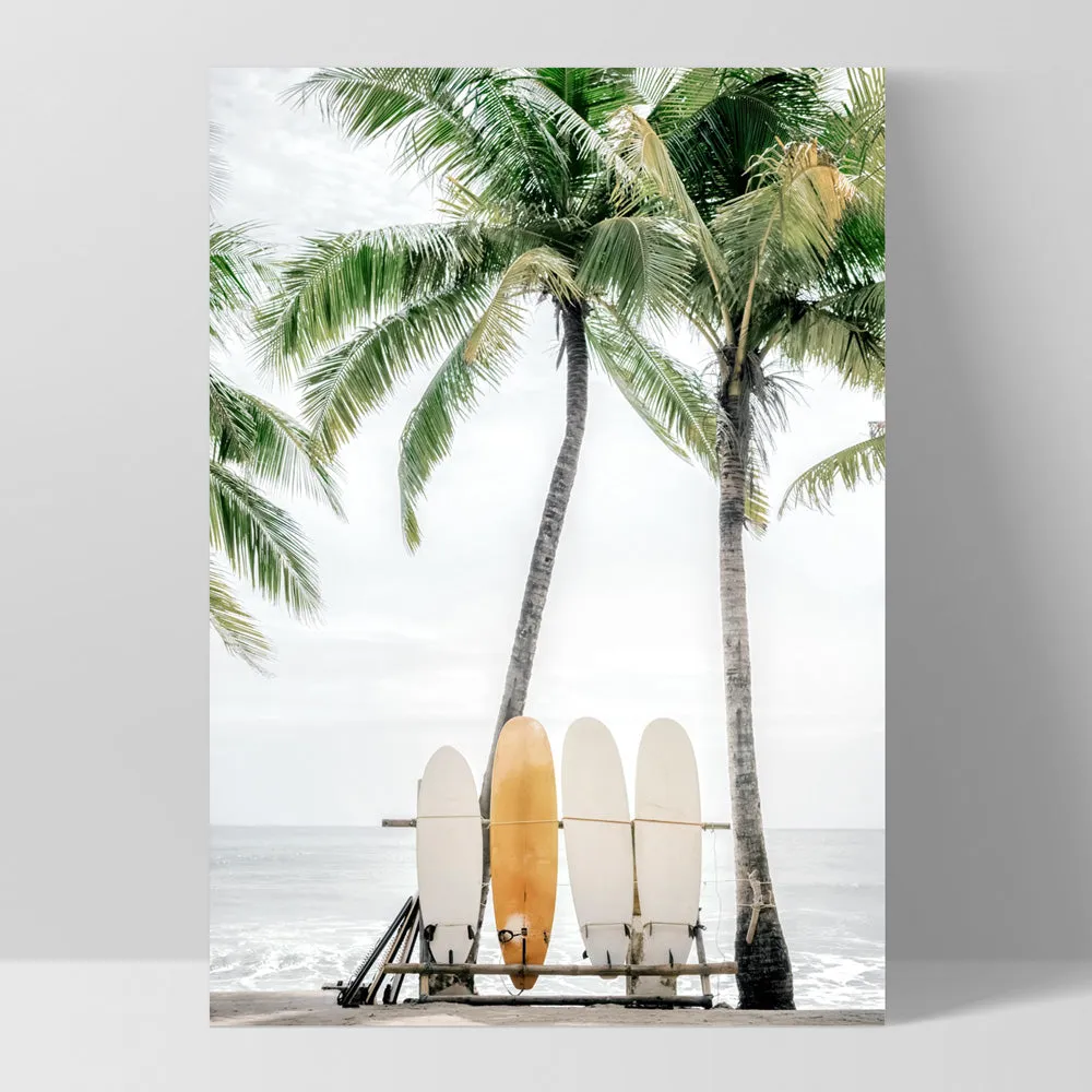 Hawaii Surfboards & Palms II - Art Print