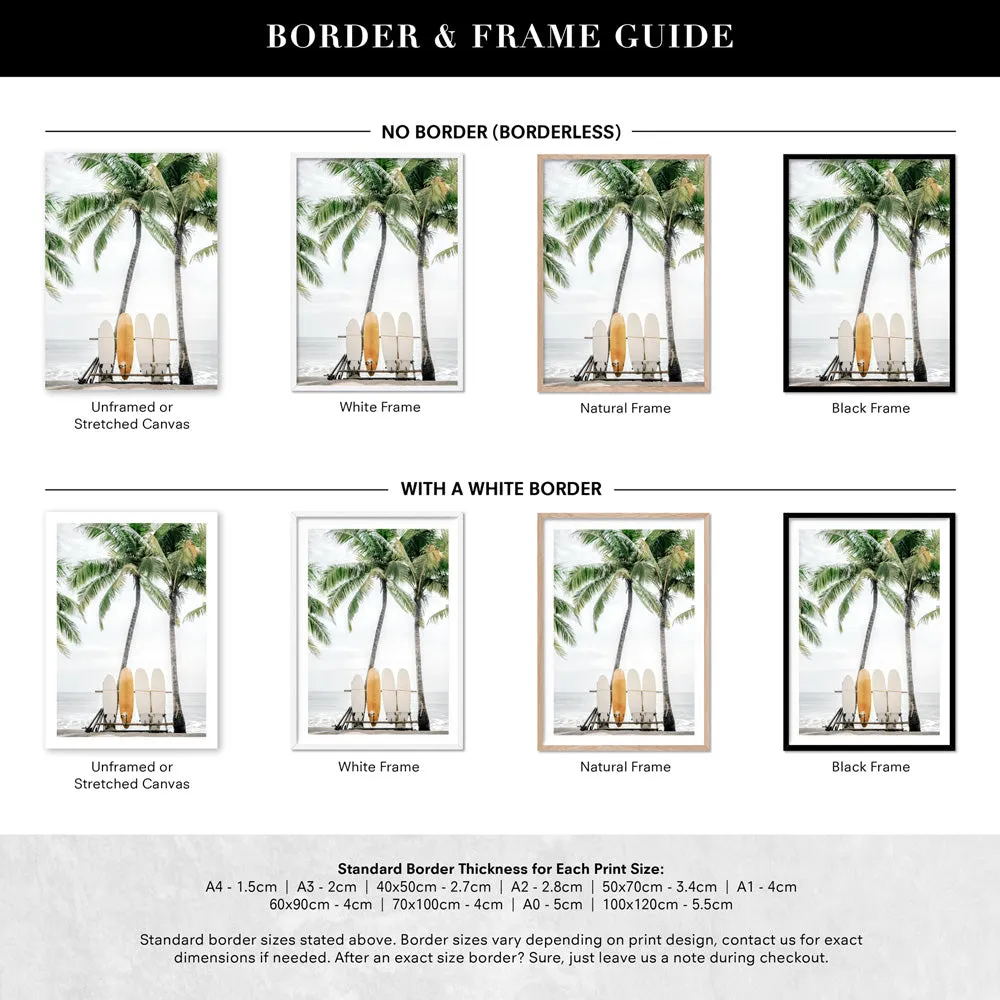 Hawaii Surfboards & Palms II - Art Print