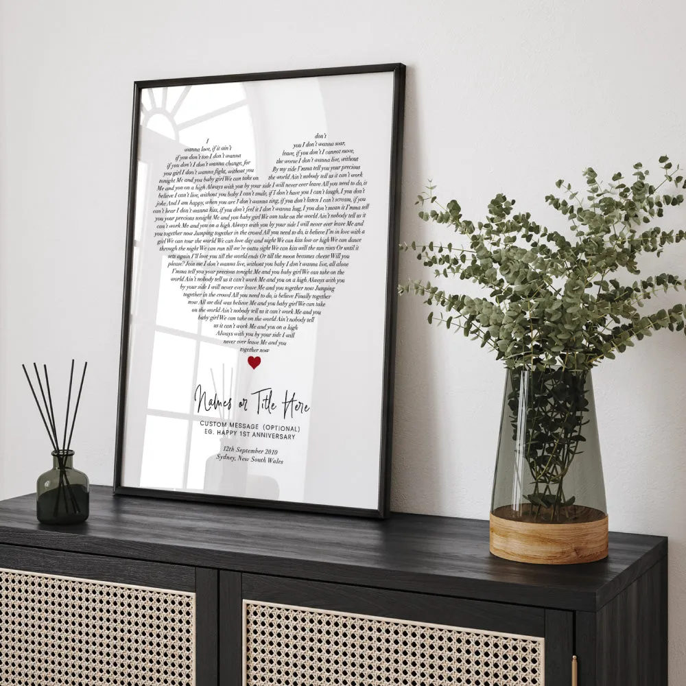 Heart Song Lyrics - Art Print