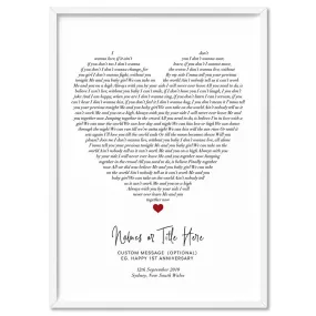 Heart Song Lyrics - Art Print
