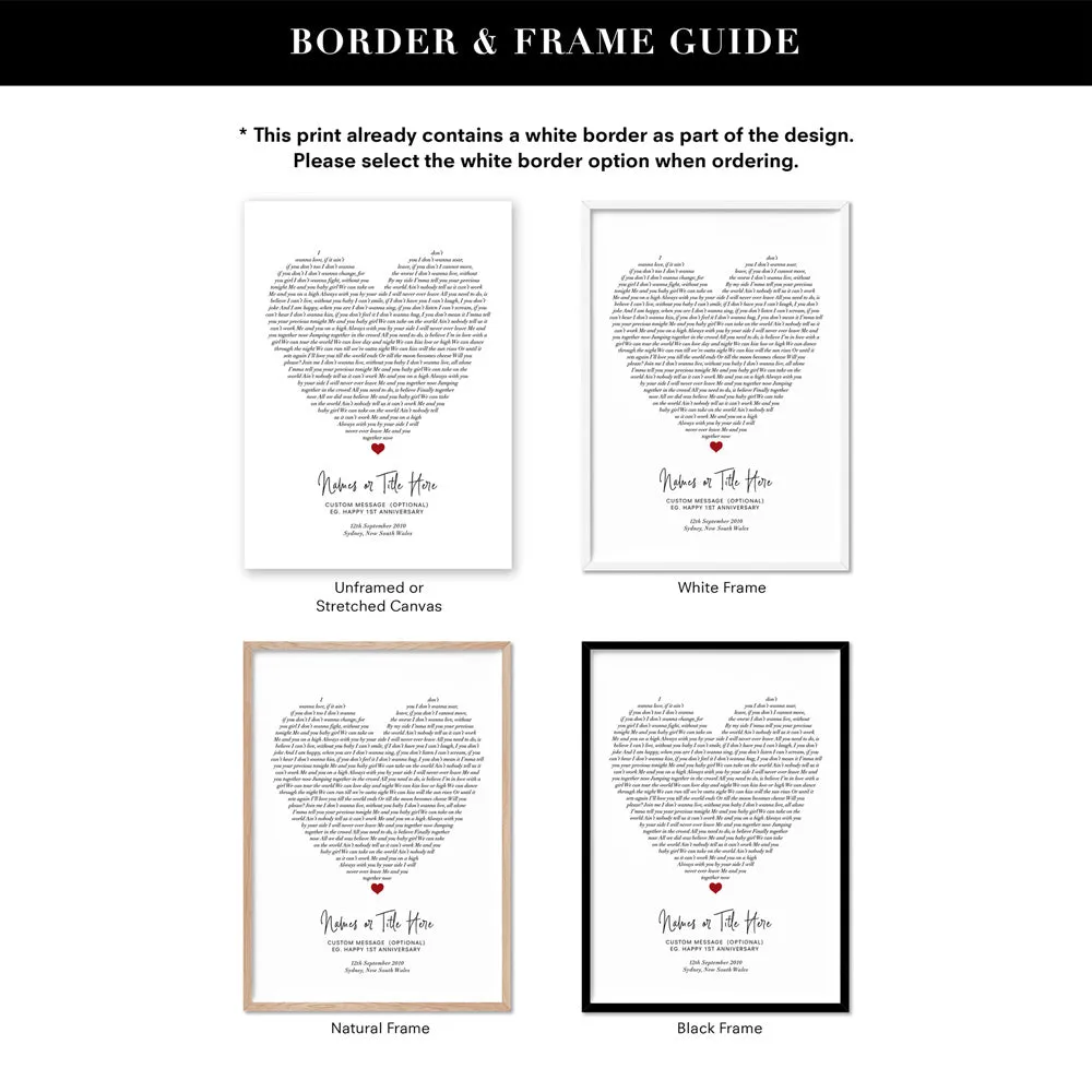 Heart Song Lyrics - Art Print