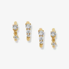 Heath huggie earring set