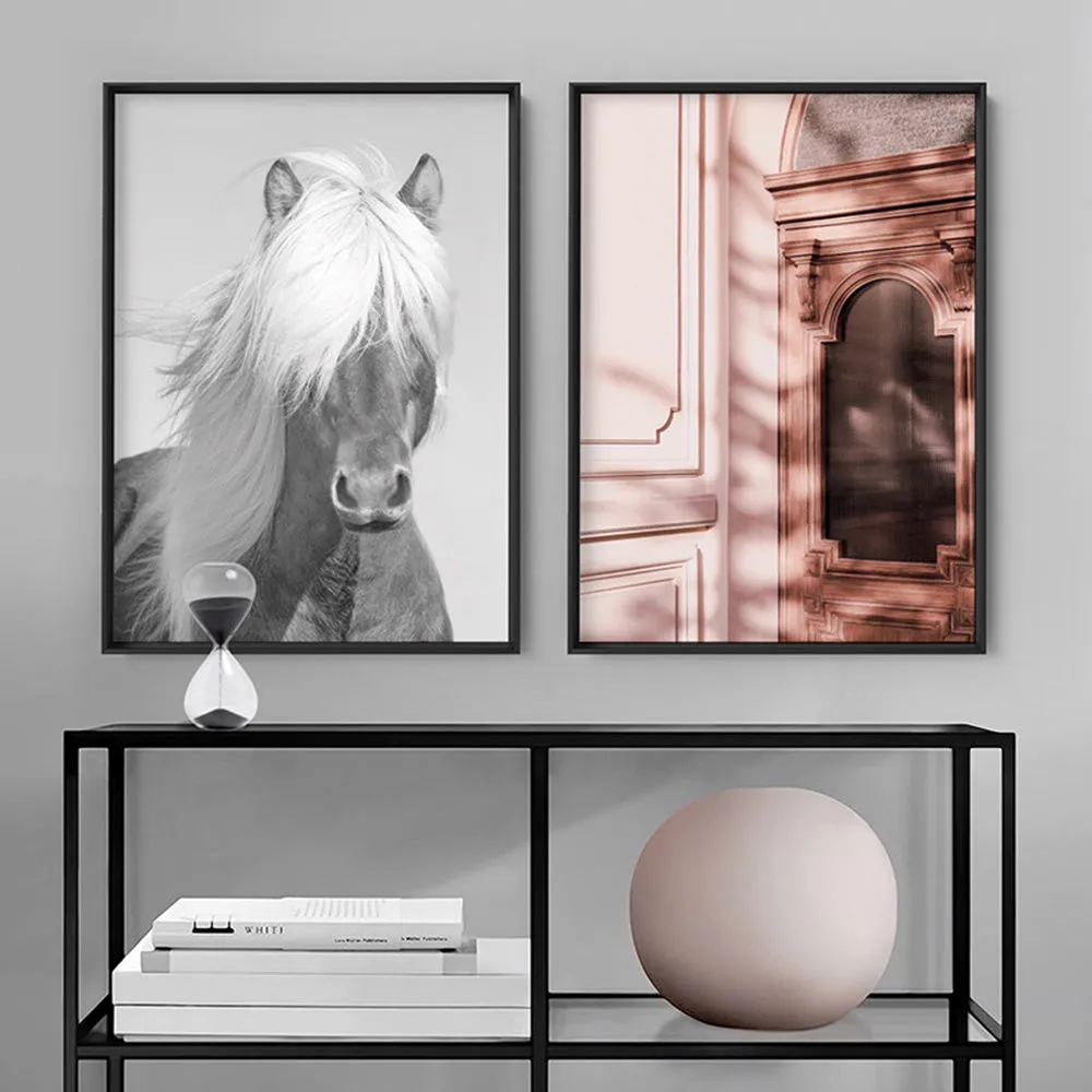 Horse Portrait in Black & White - Art Print