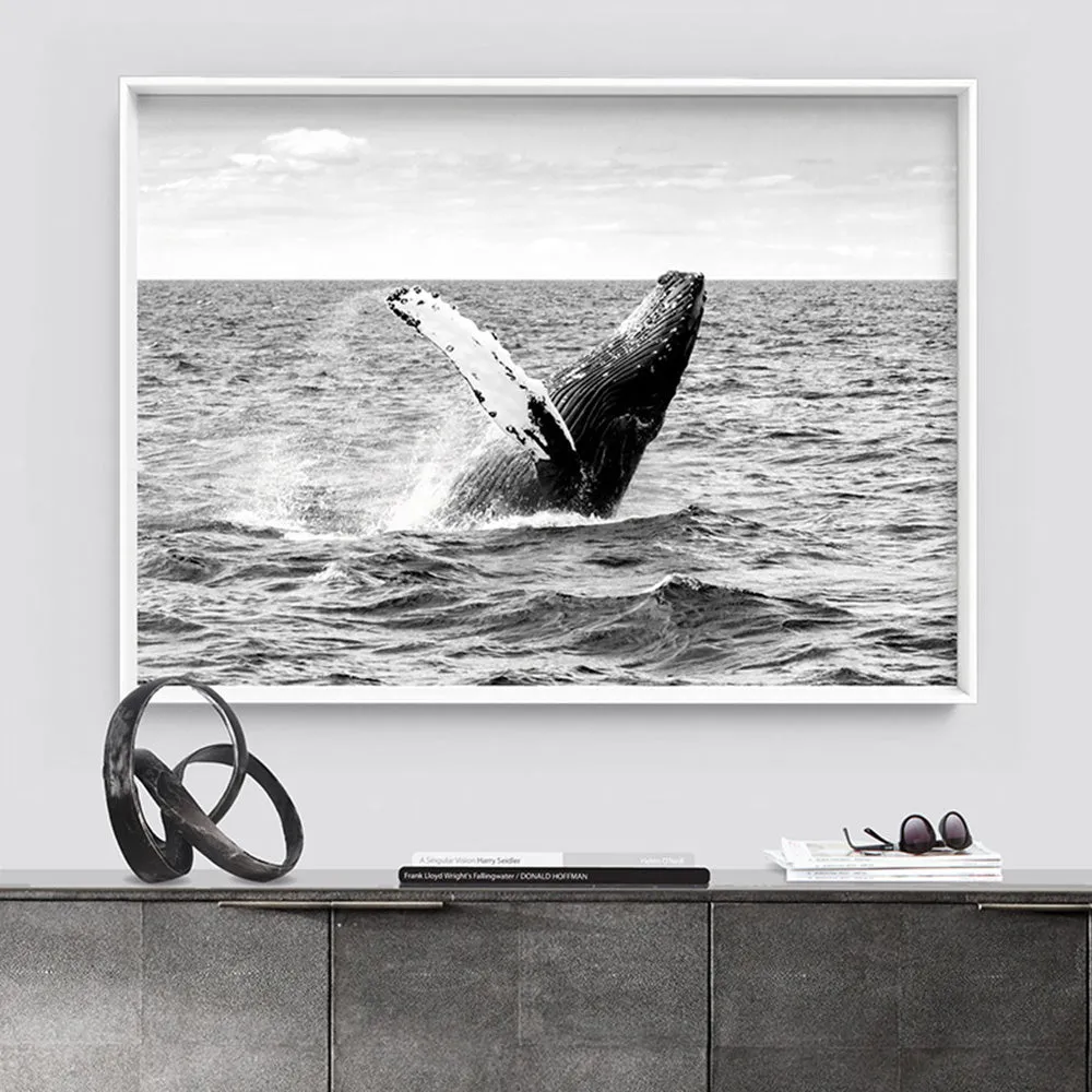 Humpback Whale Breach Landscape II - Art Print
