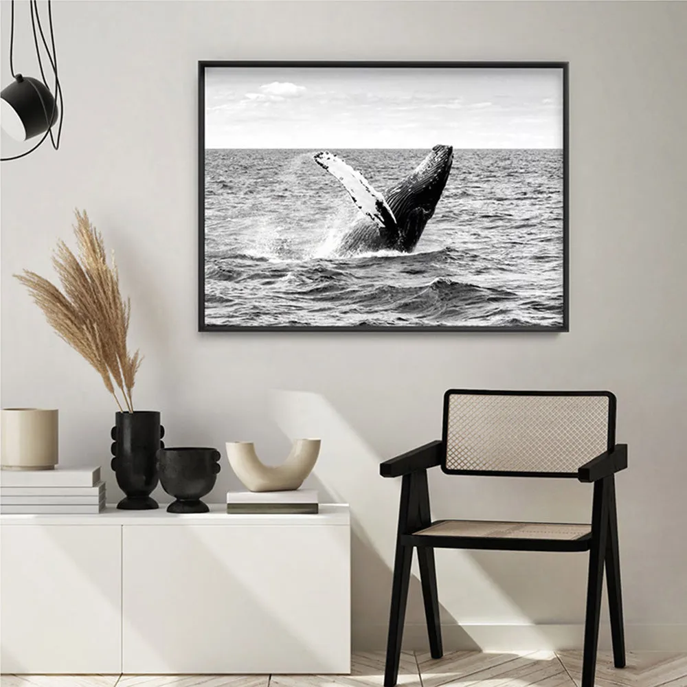 Humpback Whale Breach Landscape II - Art Print