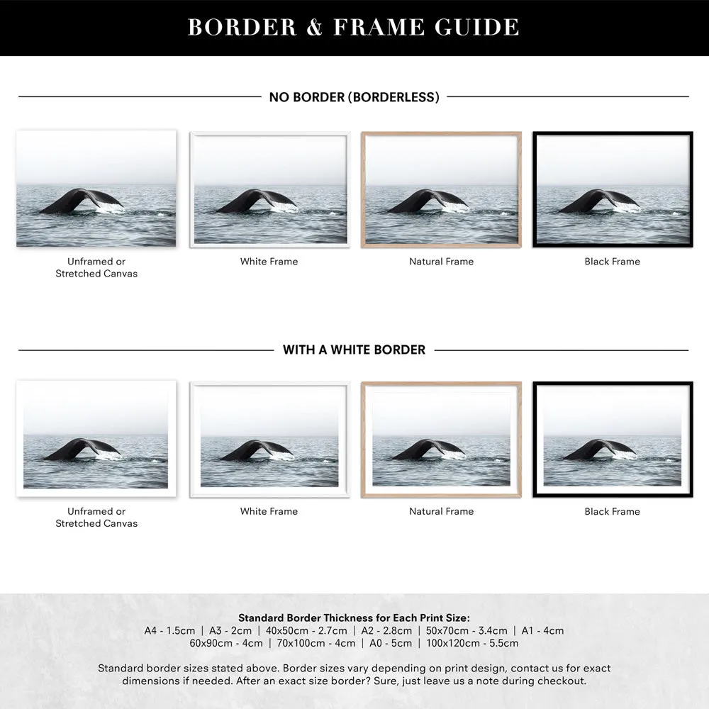Humpback Whale Tail III Landscape - Art Print