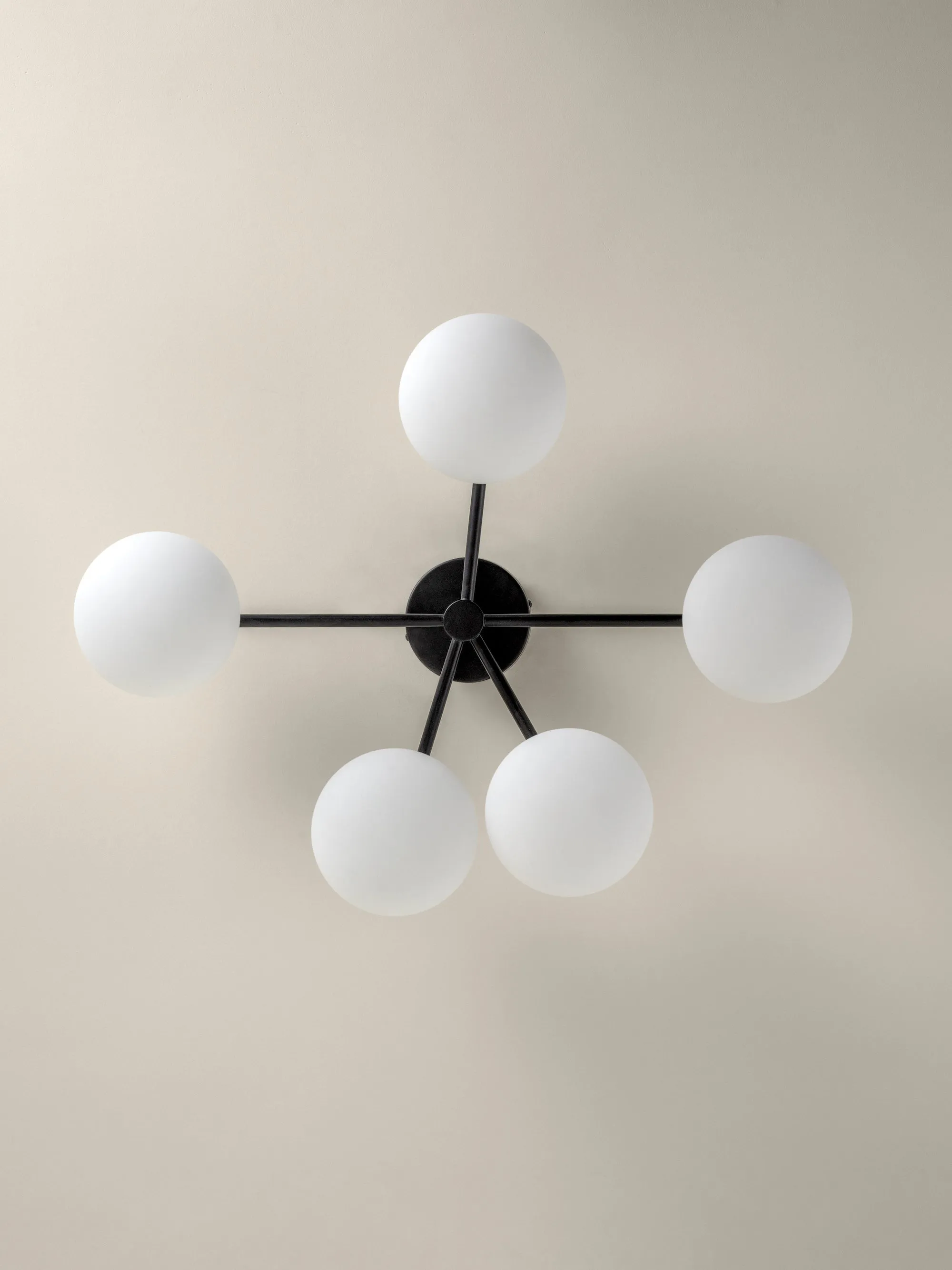 Imperial - 5 light matt black and opal flush