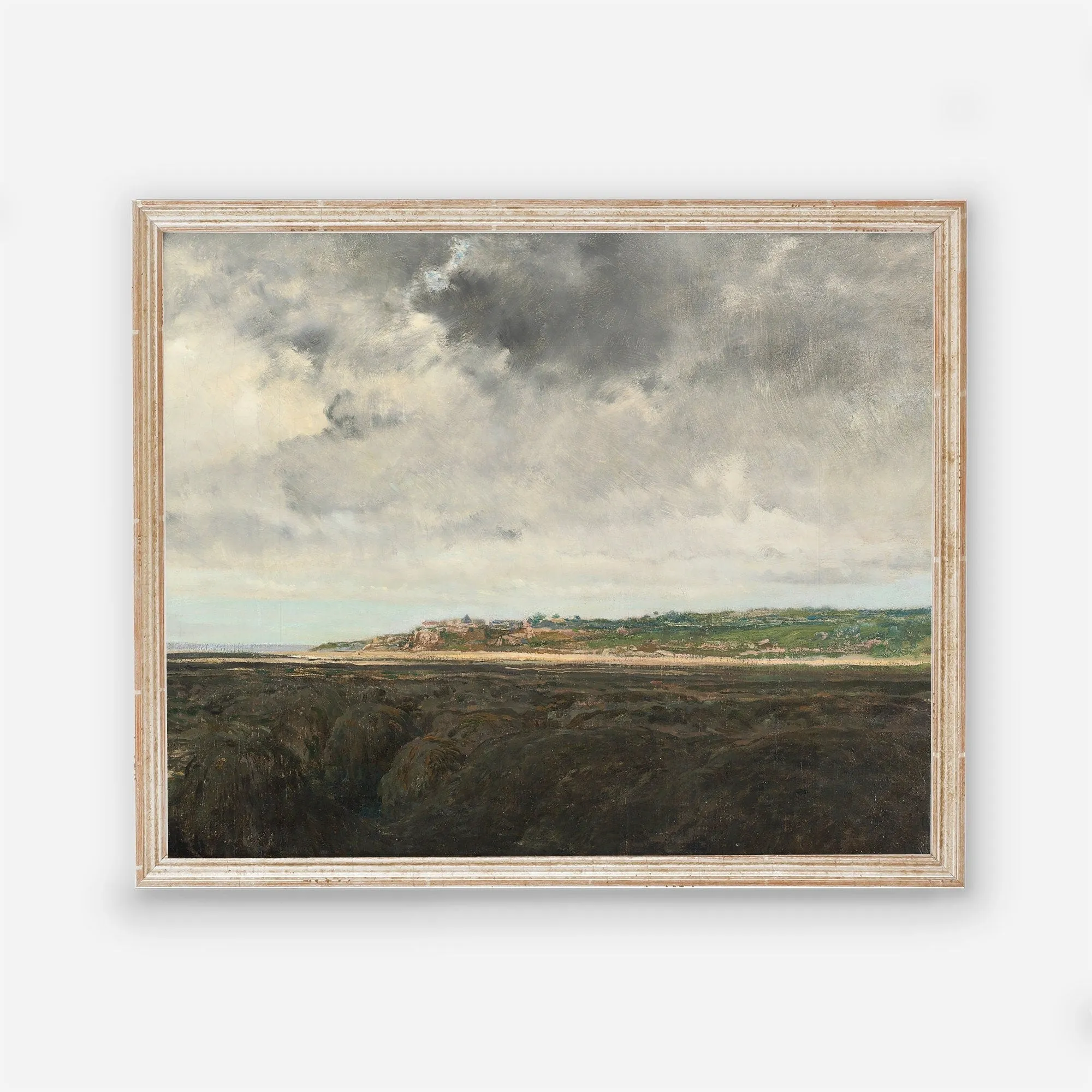 Inlet Harbour and Shoreline Vintage Wall Art - Set of Two