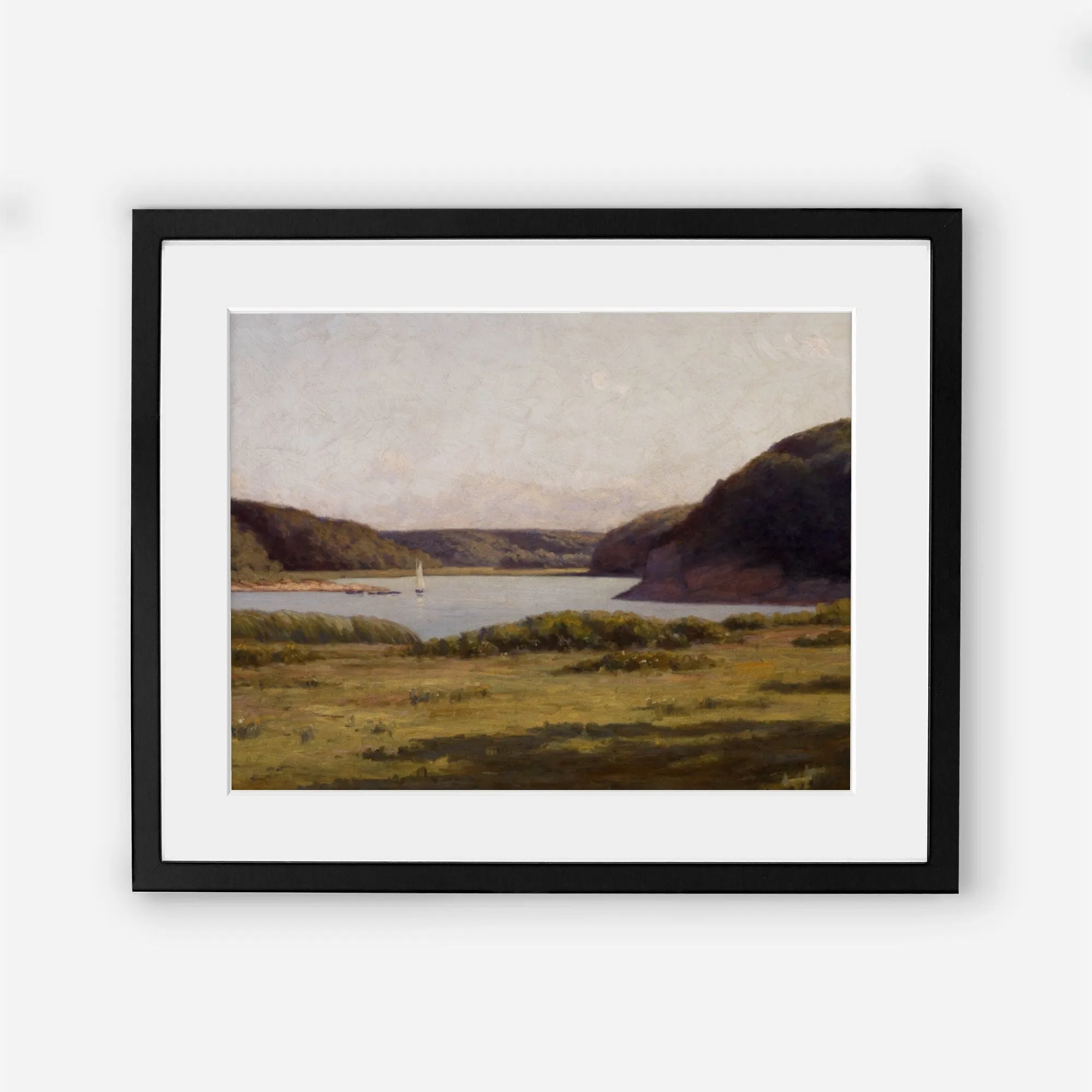 Inlet Harbour and Shoreline Vintage Wall Art - Set of Two