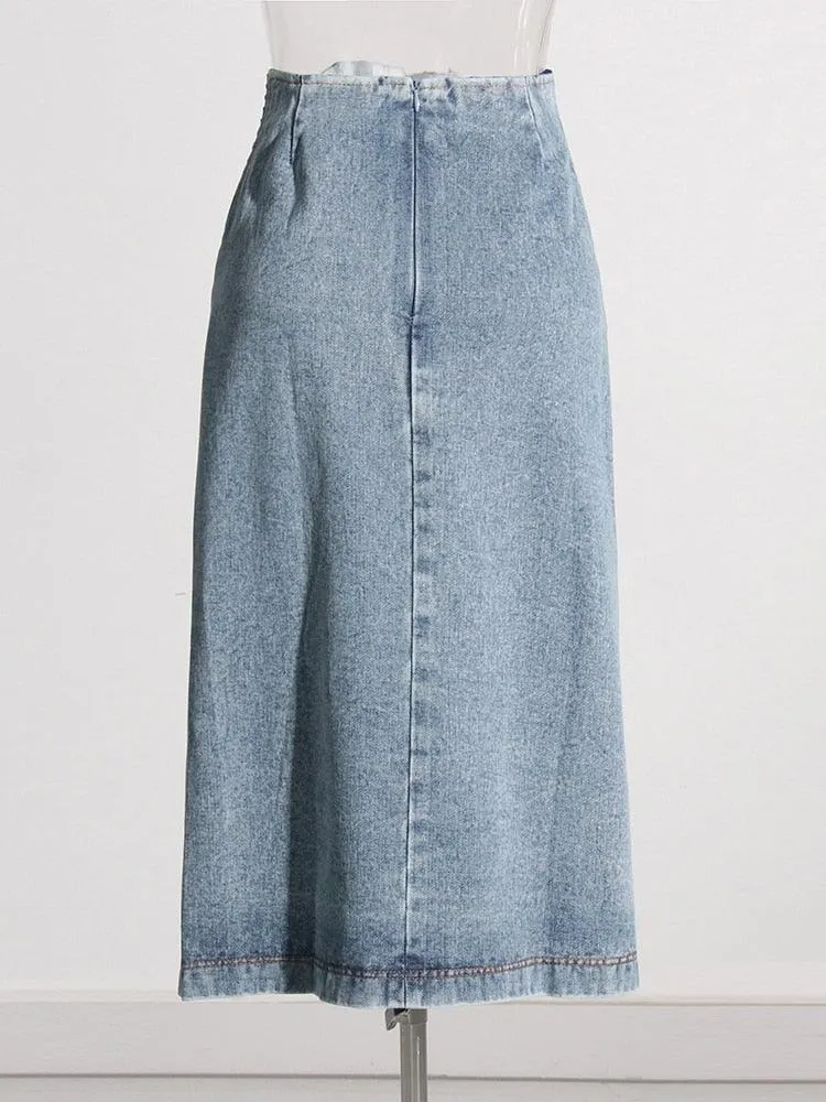 Isabelle High Waist Denim Skirt