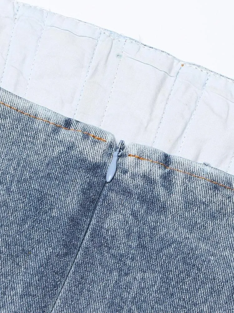 Isabelle High Waist Denim Skirt