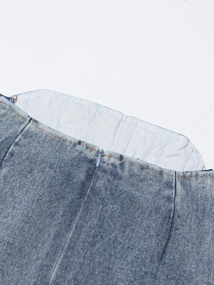 Isabelle High Waist Denim Skirt