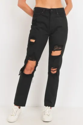 JBD Black Distressed Boyfriend Jeans