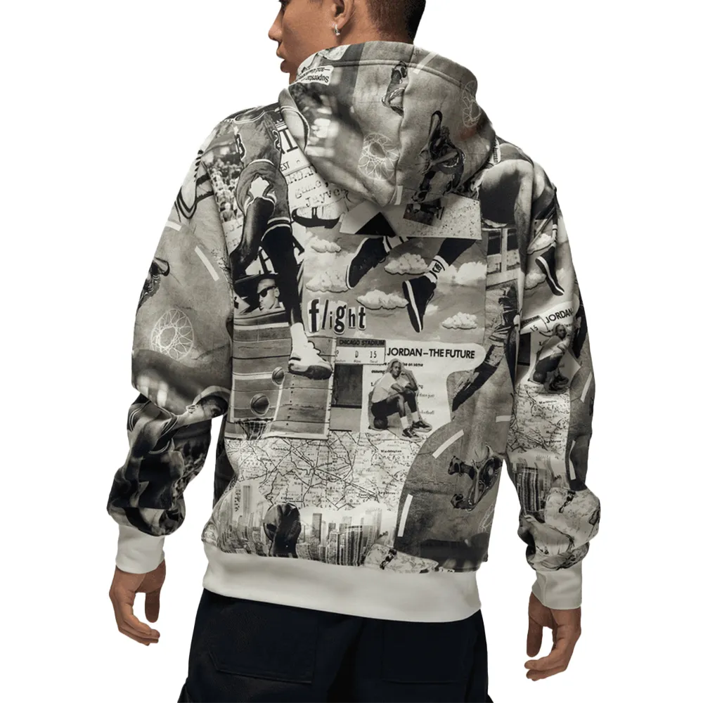 Jordan Brooklyn Fleece Printed Pullover Hoodie 'Black/Sail'