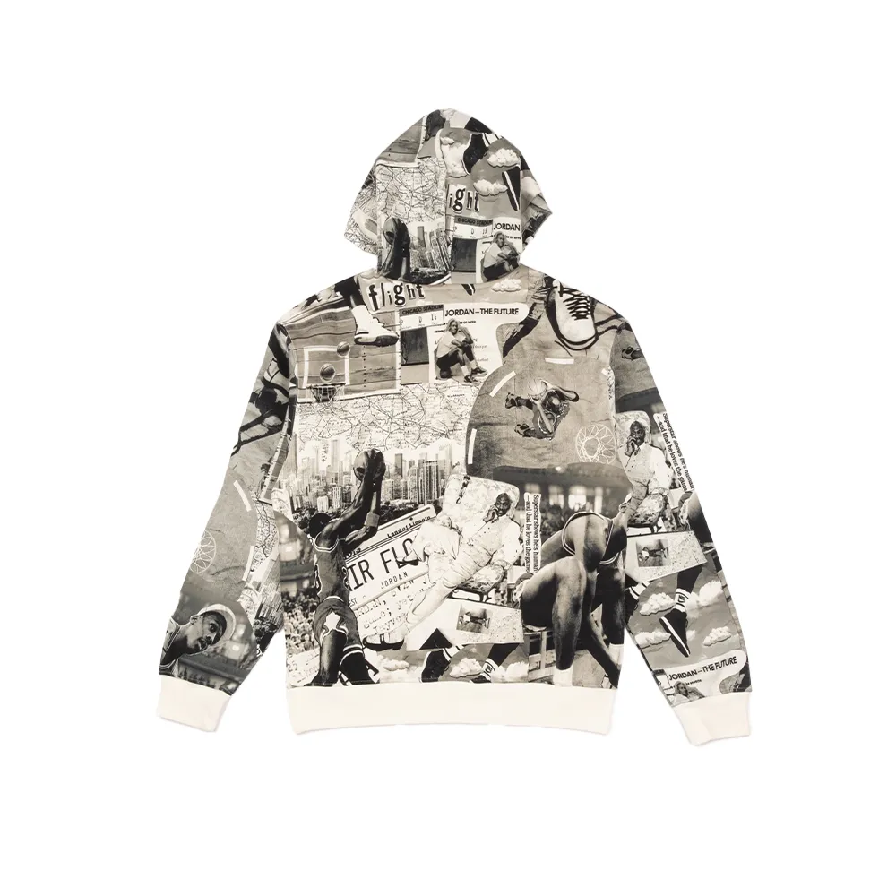Jordan Brooklyn Fleece Printed Pullover Hoodie 'Black/Sail'