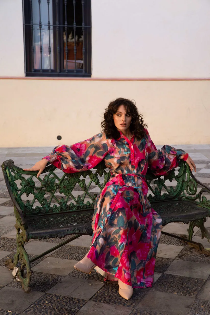 Wanda Raglan Long Primrose Maxi Dress by Kachel