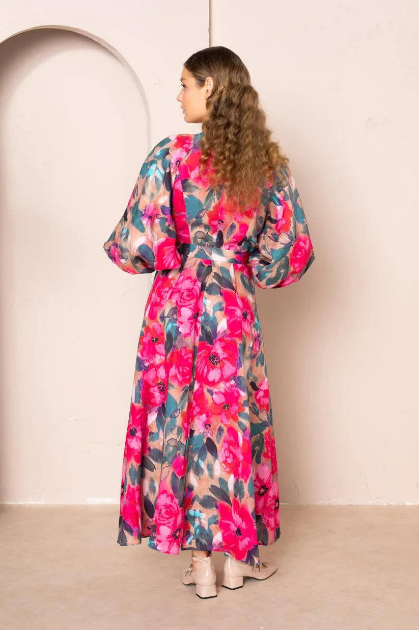 Wanda Raglan Long Primrose Maxi Dress by Kachel