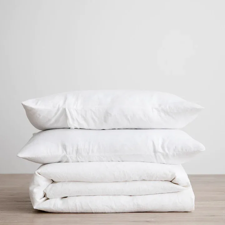 LINEN DUVET COVER SET | WHITE