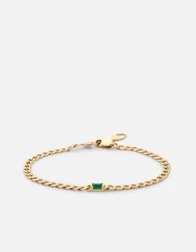 Lyra Chalcedony Chain Bracelet, Gold Vermeil