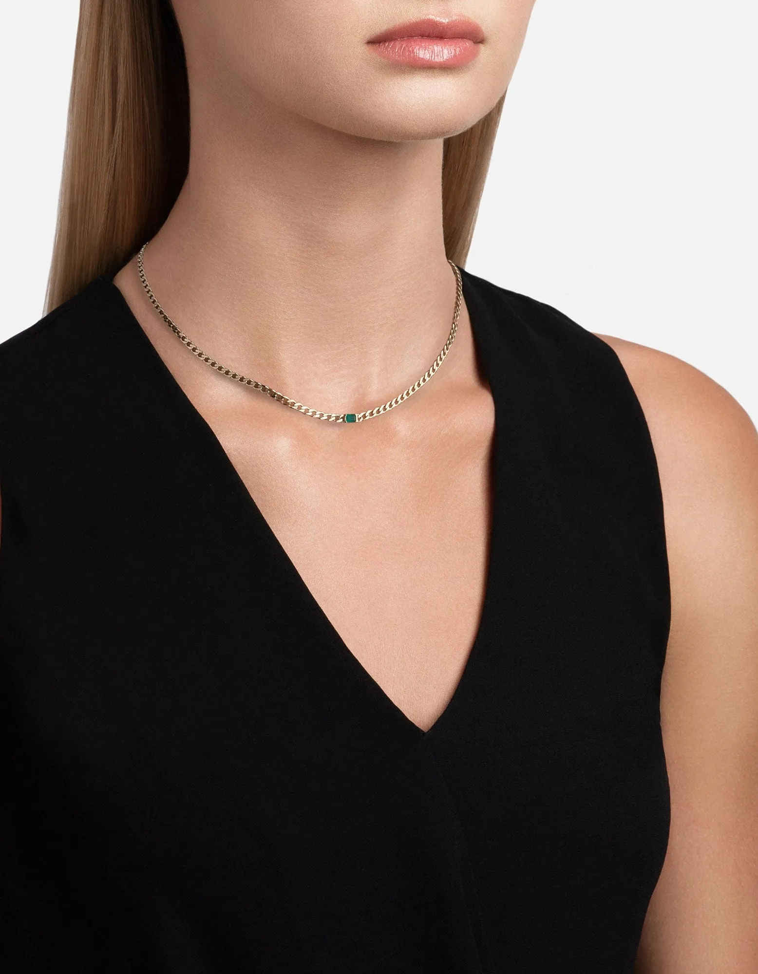 Chalcedony Lyra Choker Necklace in Gold Vermeil