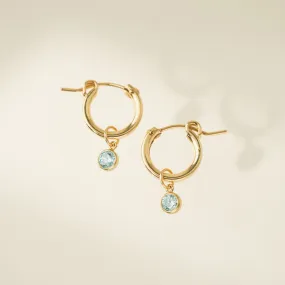 March Birthstone Gold-Filled Hoop Earrings