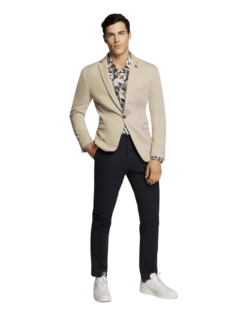 Men's Beige Trendy Slim Fit Sport Jacket/Blazer