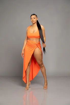 Miami Vibes Skirt Set- Orange
