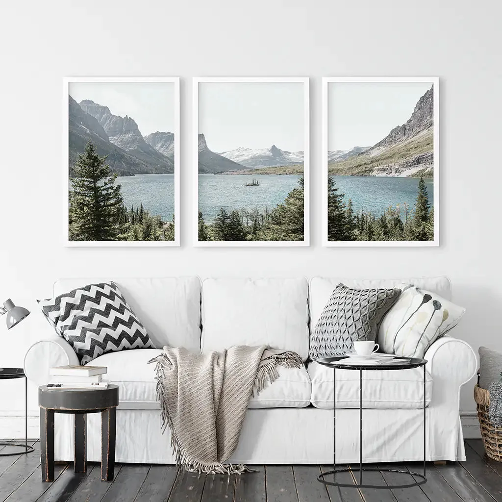 Montana Glacier National Park. Mountain Lake. Travel Wall Art
