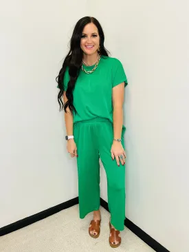 Palm Beach Green Wide Leg Pant & Top Set