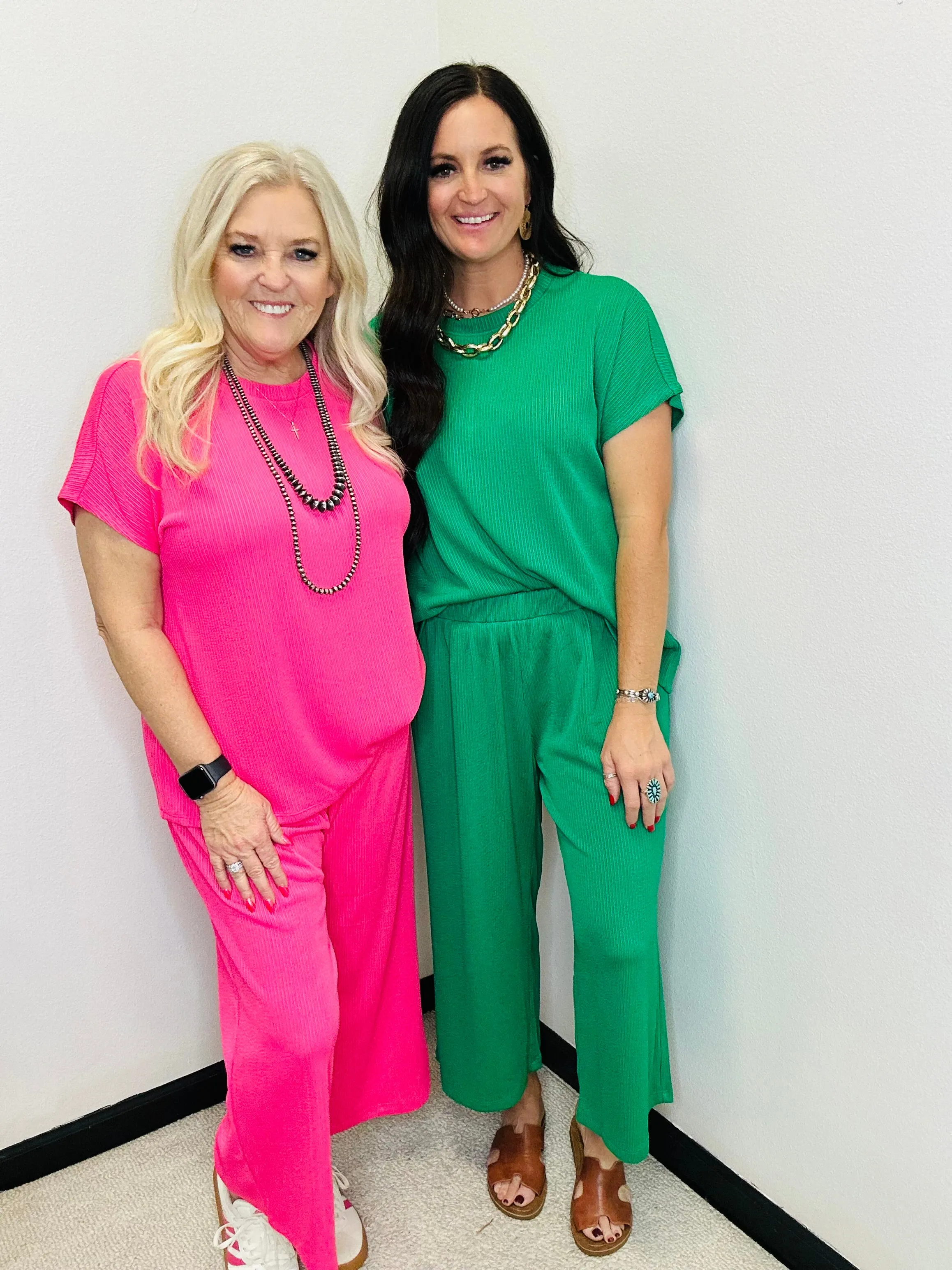 Palm Beach Green Wide Leg Pant & Top Set