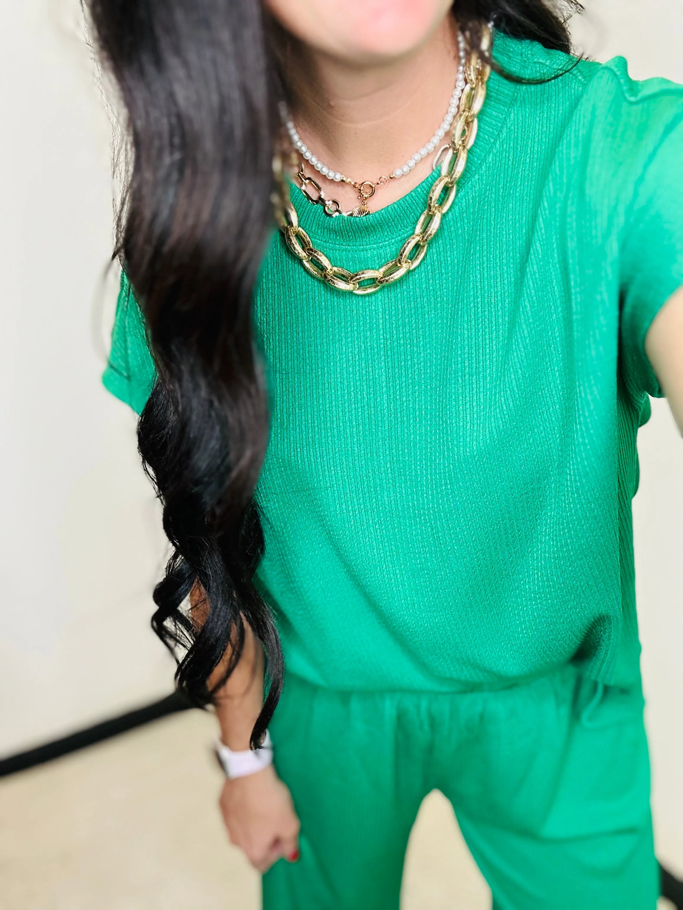 Palm Beach Green Wide Leg Pant & Top Set