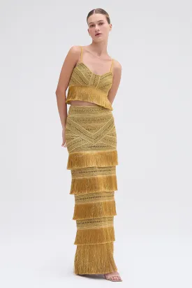PAMPAS FRINGE MAXI SKIRT