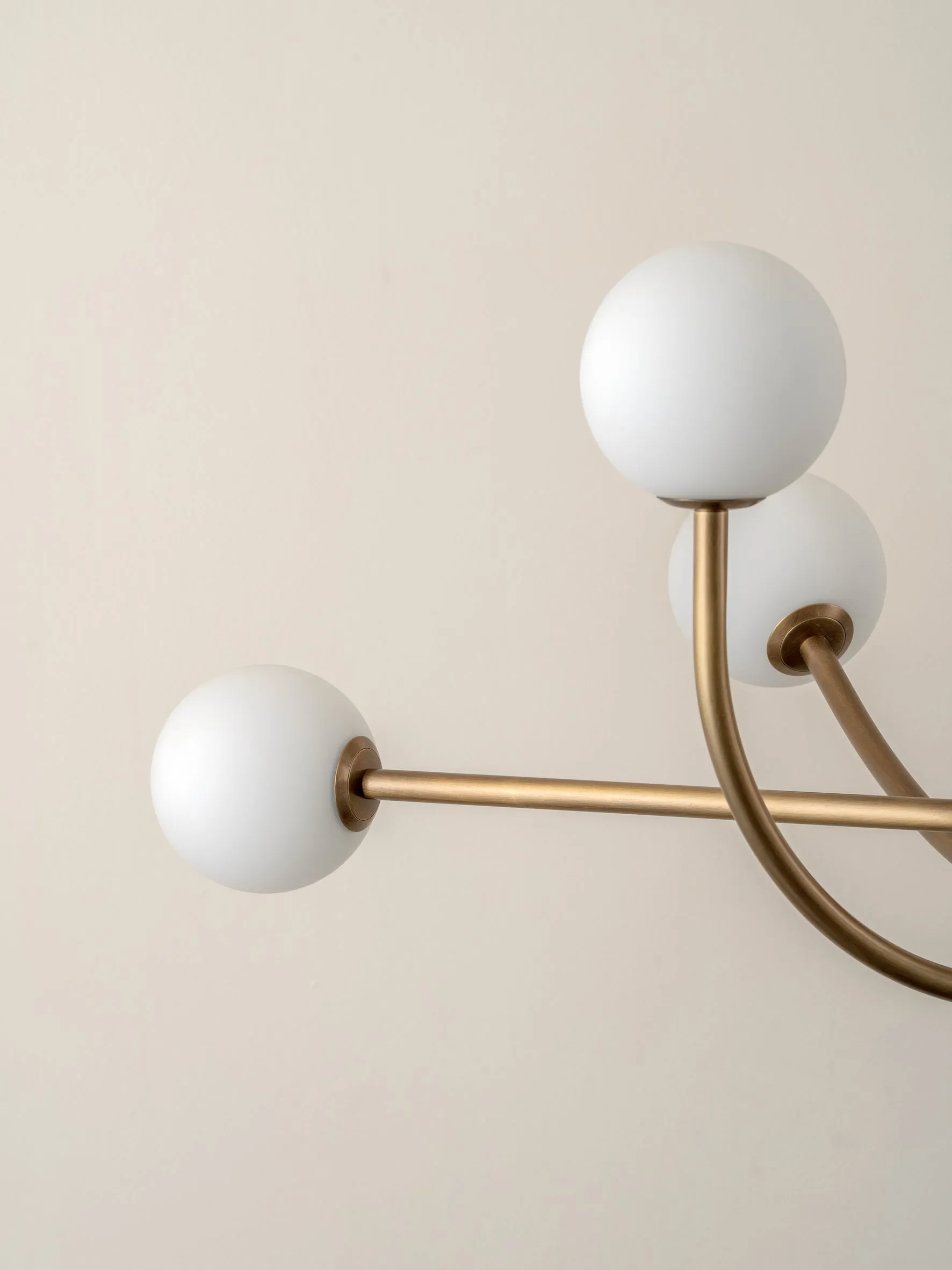 Perry - 6 light aged brass and opal pendant