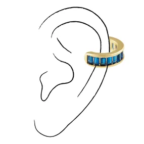 Peyton Cz Ear Cuff Sapphire